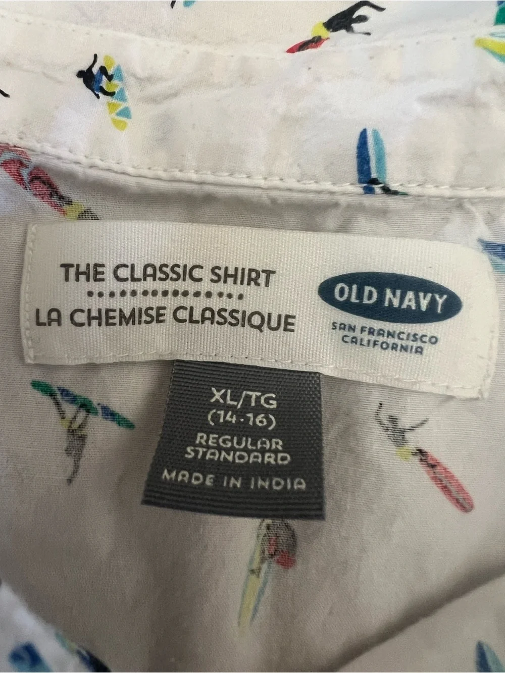 Old Navy Boys XL 14-16 Surfer Print Short Sleeve Button Down Shirt
